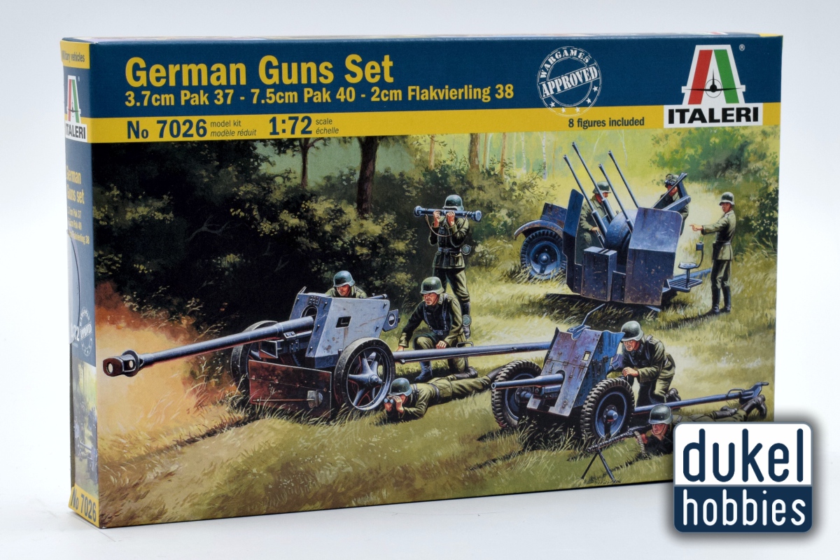 German Guns Set: Pak-35, Pak-40, Flak-43 - Dukel Hobbies